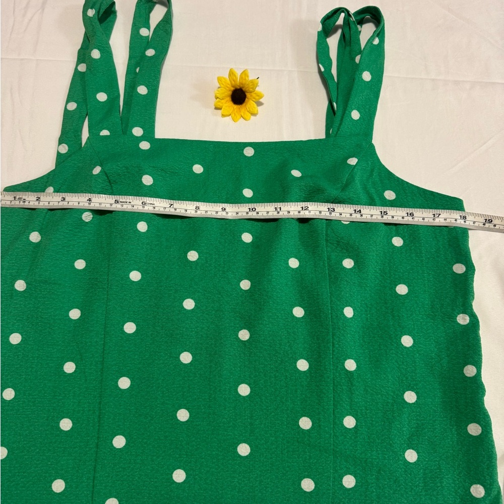 Polka Dot Tie-Strap Camisole in Green - Picture 8 of 13